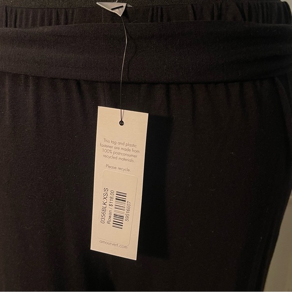NWT Amour Vert Rowan Black Belted Wide Leg Cotton Knit Casual Pants Women’s XS/S - Picture 8 of 10